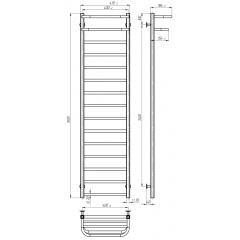 Рушникосушарка електрична Lux Hotel П15 400х1600 Deffi Чорний JD04 (A.LH.160.40.15.E.B.R.2) Житомир