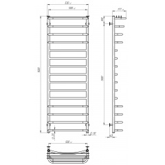 Рушникосушарка електрична Юність П15 500х1500 Deffi Хром JD03 (C.YU.150.50.15.E.C.R.1) Чугуїв