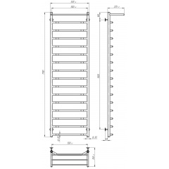 Рушникосушарка водяна Трапеція з полицею П16 500х1700 Deffi Хром (C.TP.170.50.16.C.B) Чернігів