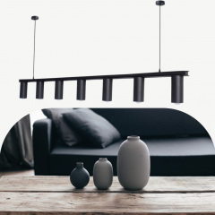 Люстра підвісна MSK Electric Tube в стилі лофт NL 2450-7 BK Київ