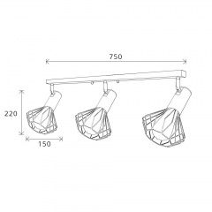 Светильник лофт MSK Electric Diadem настенно-потолочный NL 22151-3W белый Кривой Рог