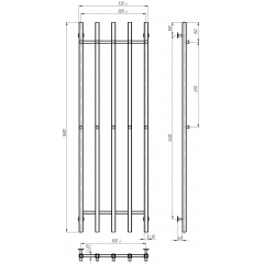 Рушникосушарка електрична Split П5 500х1600 Deffi Хром JD04 (A.SP.160.50.5.E.C.R.2) Суми