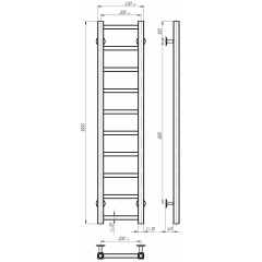 Полотенцесушитель электрический Forest П10 200х1000 Deffi Черный JD04 (A.FR.100.20.10.E.B.R.2) Ирпень