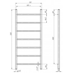 Рушникосушарка електрична Оріон П7 500х1500 Deffi Хром JD03 (C.OR.120.50.7.E.C.R.1) Житомир