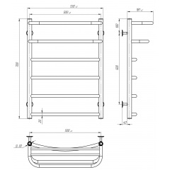 Полотенцесушитель электрический Отель П6 500х700 Deffi Черный JD03 (C.OD.70.50.6.E.B.L.1) Одесса