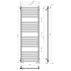 Рушникосушарка водяна Magnus П20 500х1600 Deffi Чорний (A.MA.160.50.20.B.B) Ромни