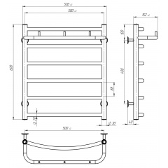 Рушникосушарка електрична Класік N П6 500х600 Deffi Хром JD03 (C.KN.60.50.6.E.C.R.1) Городок