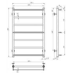 Рушникосушарка електрична Ladder П7 500х800 Deffi Білий EF16 (C.LK.80.50.7.E.W.R.5) Стрий