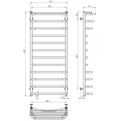 Рушникосушарка електрична Юність П12 500х1200 Deffi Хром EF16 (C.YU.120.50.12.E.C.L.5) Київ