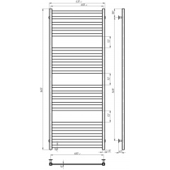 Полотенцесушитель электрический Magnus П20 600х1600 Deffi Хром JD04 (A.MA.160.60.20.E.C.L.2) Херсон