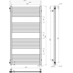 Рушникосушарка електрична Magnus П16 600х1200 Deffi Хром JD04 (A.MA.120.60.16.E.C.R.2) Полтава