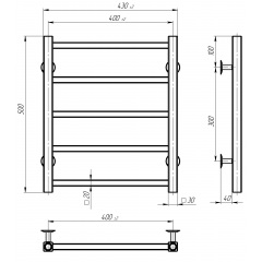Рушникосушарка електрична Forest П5 400х500 Deffi Хром JD04 (A.FR.50.40.5.E.C.L.2) Вінниця