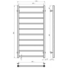 Рушникосушарка електрична Forest П10 500х1000 Deffi Білий WD04 (A.FR.100.50.10.E.W.L.4) Буча