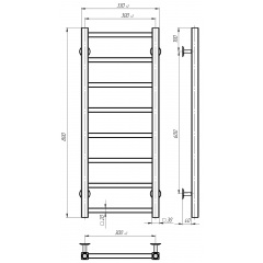 Рушникосушарка електрична Forest П8 300х800 Deffi Чорний JD04 (A.FR.80.30.8.E.B.R.2) Ізюм