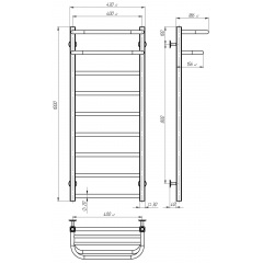 Рушникосушарка електрична Lux Hotel П9 400х1000 Deffi Хром JD04 (A.LH.100.40.9.E.C.L.2) Кам'янець-Подільський