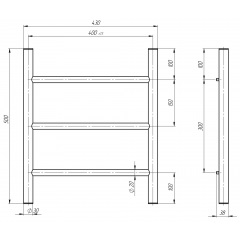 Рушникосушарка електрична Оріон П3 500х400 Deffi Хром JD03 (C.OR.40.50.3.E.C.L.1) Лубни