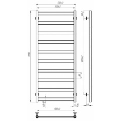 Рушникосушарка електрична Harmony П10 500х1200 Deffi Чорний JD04 (B.HR.120.50.10.E.B.R.2) Кам'янське