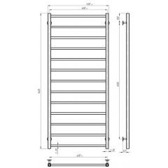 Рушникосушарка електрична Forest П13 600х1400 Deffi Чорний JD04 (A.FR.140.60.13.E.B.R.2) Кропивницький