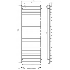 Полотенцесушитель электрический Классик Элит П18 600х1800 Deffi Черный JD03 (C.KE.180.60.18.E.B.L.1) Бородянка