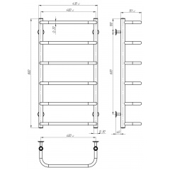 Рушникосушарка електрична Стандарт П6 400х800 Deffi Чорний JD03 (C.SS.80.40.6.E.B.R.1) Луцьк