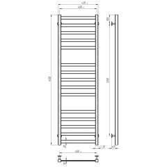 Полотенцесушитель электрический Avast П15 400х1400 Deffi Черный JD04 (B.AV.140.40.15.E.B.L.2) Вышгород