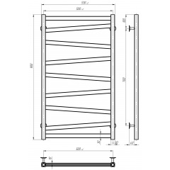 Рушникосушарка електрична Alpha П9 500х900 Deffi Хром JD04 (A.AL.90.50.9.E.C.L.2) Нова Прага