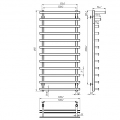 Рушникосушарка водяна Agata П12 500x1200 Deffi Хром (A.AG.120.50.12.C.C) Сарни