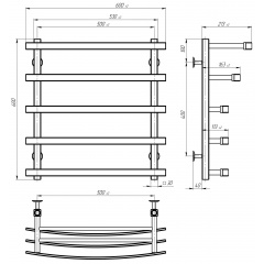 Рушникосушарка електрична Lotos П5 500х600 Deffi Хром JD04 (A.LO.60.50.5.E.C.R.2) Київ