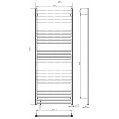Рушникосушарка водяна Lima П25 600х1600 Deffi Хром (A.LI.160.60.25.C.A) Київ