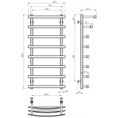 Рушникосушарка електрична Lotos П8 400х1000 Deffi Хром JD04 (A.LO.100.40.8.E.C.R.2) Балаклія