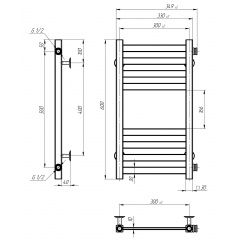 Рушникосушарка водяна Magnus П8 300х600 Deffi Білий (A.MA.60.30.8.W.C) Київ