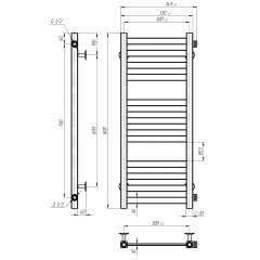 Рушникосушарка водяна Magnus П12 300х800 Deffi Чорний (A.MA.80.30.12.B.C) Київ