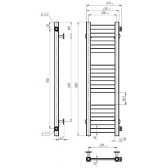 Рушникосушарка водяна Magnus П12 200х600 Deffi Чорний (A.MA.60.20.12.B.C) Луцьк