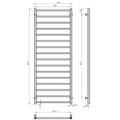 Полотенцесушитель электрический Forest П16 600х1600 Deffi Белый WD04 (A.FR.160.60.16.E.W.L.4) Львов