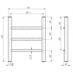 Рушникосушарка електрична Оріон П3 300х400 Deffi Хром JD03 (C.OR.40.30.3.E.C.R.1) Запоріжжя