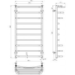 Рушникосушарка електрична Юність П10 500х1000 Deffi Хром JD03 (C.YU.100.50.10.E.C.R.1) Ніжин