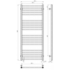 Рушникосушарка електрична Lima П20 500х1300 Deffi Хром JD04 (A.LI.130.50.20.E.C.R.2) Дніпро