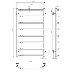 Рушникосушарка електрична Трапеція П8 500х900 Deffi Хром JD03 (C.TR.90.50.8.E.C.R.1) Дубно