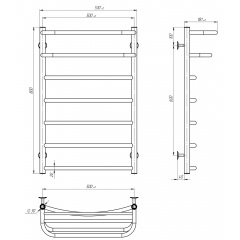 Рушникосушарка електрична Готель П7 500х800 Deffi Хром JD03 (C.OD.80.50.7.E.C.L.1) Броди
