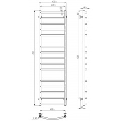 Рушникосушарка електрична Класік Еліт П15 400х1500 Deffi Хром JD03 (C.KE.150.40.15.E.C.R.1) Ясногородка