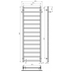 Рушникосушарка електрична Nicolе П14 500х1600 Deffi Хром JD04 (A.NI.160.50.14.E.C.R.2) Лубни