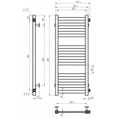 Рушникосушарка водяна Magnus П12 300х800 Deffi Хром (A.MA.80.30.12.C.C) Житомир