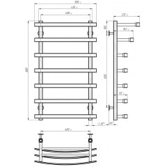 Рушникосушарка електрична Lotos П7 400х800 Deffi Чорний JD04 (A.LO.80.40.7.E.B.R.2) Київ