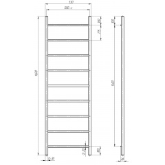 Рушникосушарка електрична Оріон П9 500х1600 Deffi Хром JD03 (C.OR.160.50.9.E.C.R.1) Гайсин