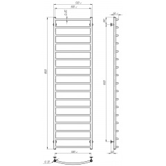 Рушникосушарка електрична Класік П17 500х1800 Deffi Хром JD03 (C.DK.180.50.17.E.C.L.1) Біла Церква