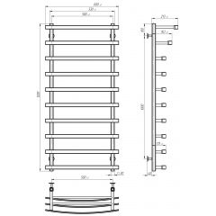 Рушникосушарка електрична Lotos П10 500х1200 Deffi Чорний JD04 (A.LO.120.50.10.E.B.L.2) Черкаси