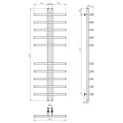 Полотенцесушитель электрический Gray П10 60х1450 Deffi Черный JD03 (A.GY.145.6.10.E.B.R.1) Днепр
