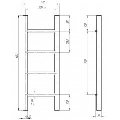 Рушникосушарка електрична Оріон П4 200х600 Deffi Хром JD03 (C.OR.60.20.4.E.C.R.1) Луцьк