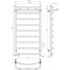 Рушникосушарка електрична Класік N П9 500х1000 Deffi Хром JD03 (C.KN.100.50.9.E.C.R.1) Виноградів