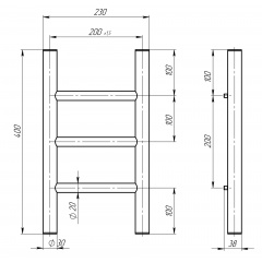 Рушникосушарка електрична Оріон П3 200х400 Deffi Хром JD03 (C.OR.40.20.3.E.C.R.1) Запоріжжя